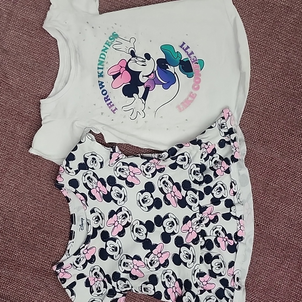 Bundle Two Disney Jumping Beans T-Shirts - Size 18 months - Minnie Mickey